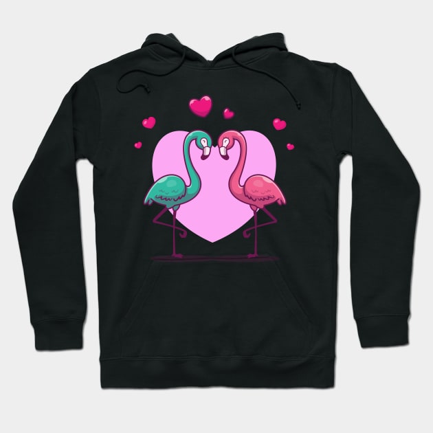 Couple of flamingo cartoon Hoodie by Catalyst Labs